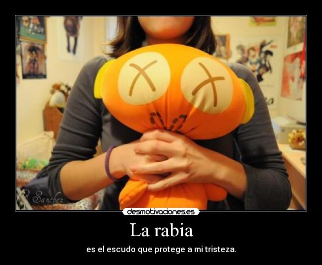 La rabia - es el escudo que protege a mi tristeza.