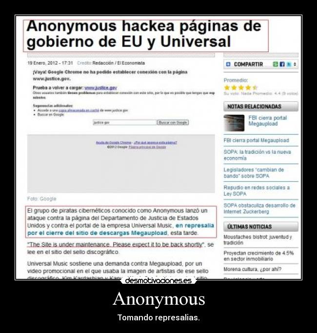 carteles anonymous sopa hacker desmotivaciones