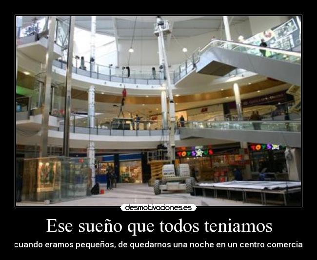 Ese sueño que todos teniamos - cuando eramos pequeños, de quedarnos una noche en un centro comercial