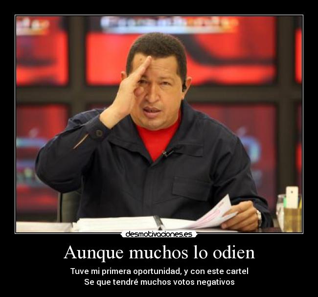 Aunque muchos lo odien - Tuve mi primera oportunidad, y con este cartel
Se que tendré muchos votos negativos