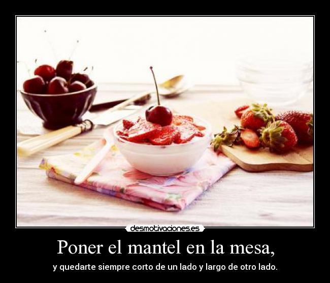 Poner el mantel en la mesa, - 