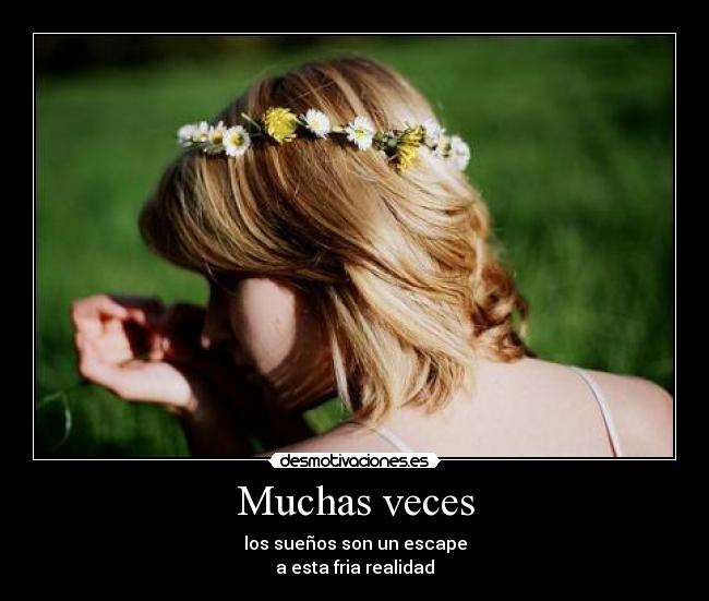 Muchas veces - los sueños son un escape
a esta fria realidad