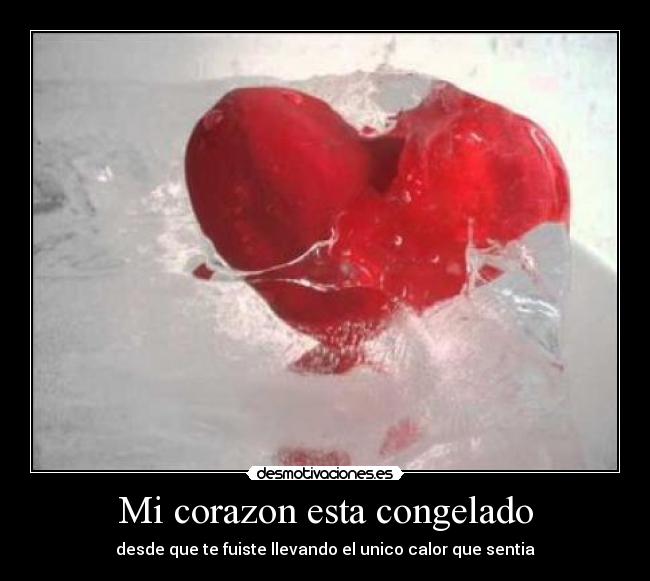 carteles corazon coorazon esta congelado desde que fuiste llevando unico calor sentia darklugia desmotivaciones