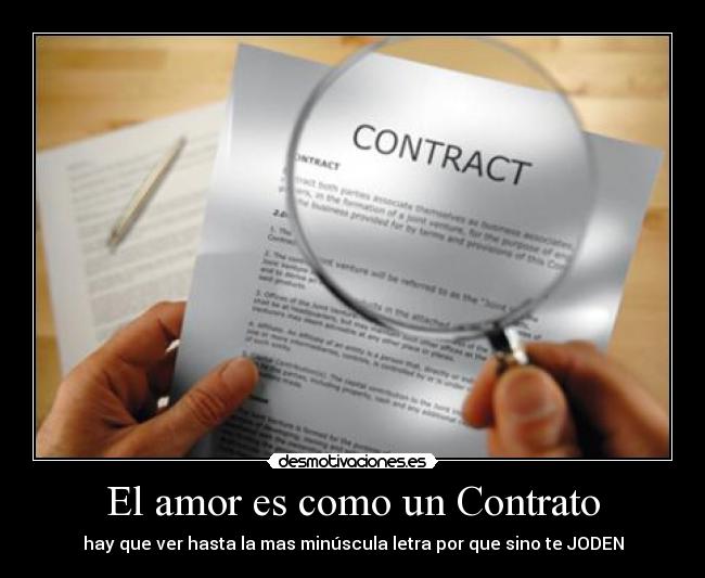 El amor es como un Contrato -