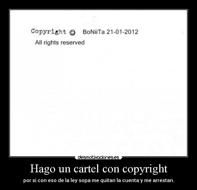 Hago un cartel con copyright -