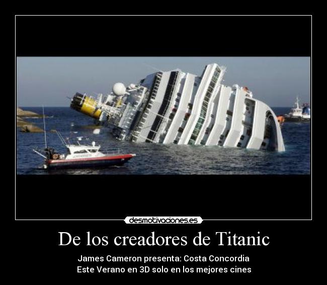 De los creadores de Titanic - James Cameron presenta: Costa Concordia
Este Verano en 3D solo en los mejores cines