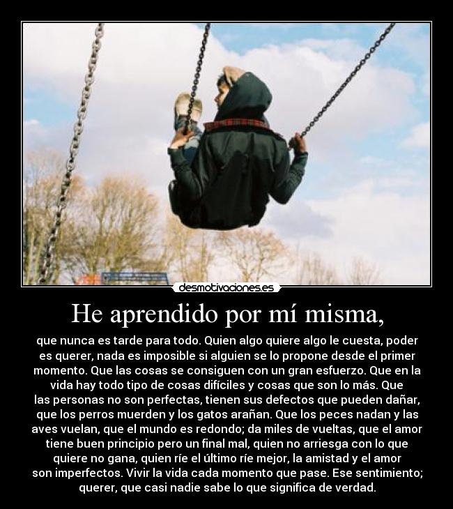 carteles aprendido por mi misma desmotivaciones