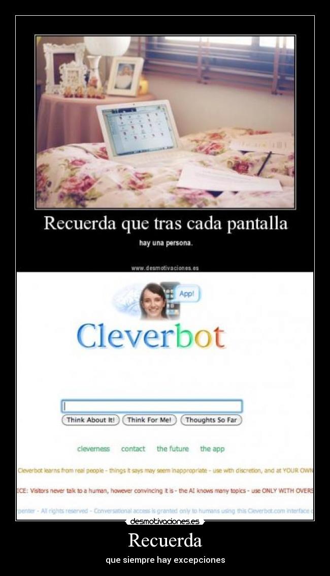 carteles thor71 excepciones cleverbot recuerda pantalla persona desmotivaciones