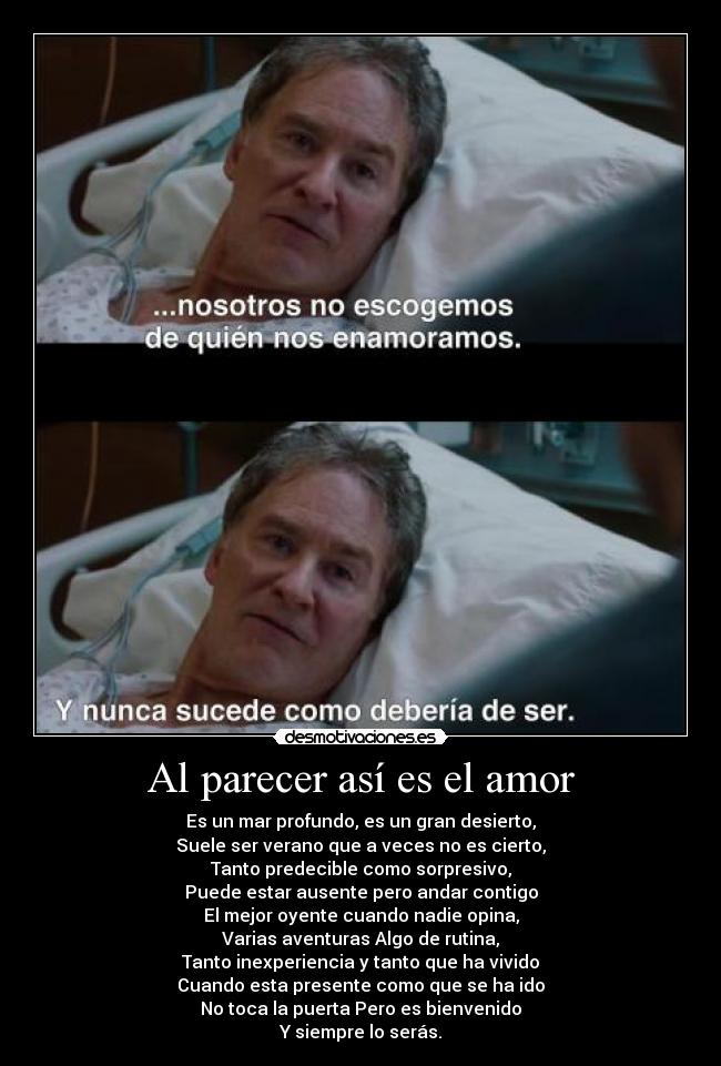 Al parecer así es el amor -
