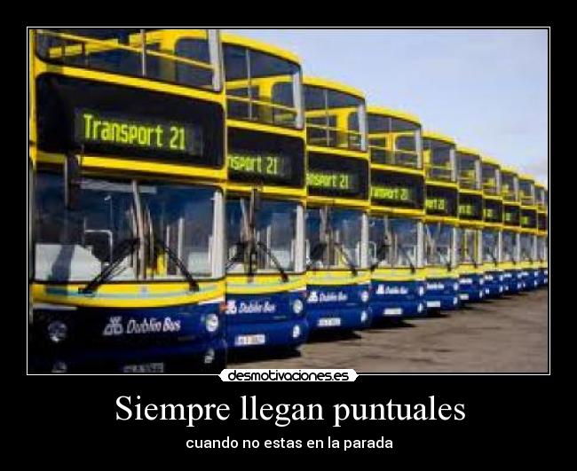carteles bus puntualidad parada espera transporte desmotivaciones