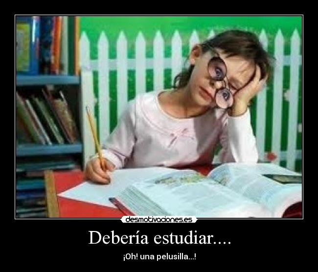 Debería estudiar.... - ¡Oh! una pelusilla...!