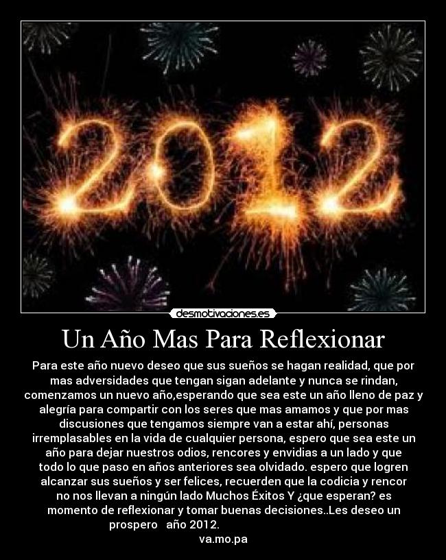 Un Año Mas Para Reflexionar -