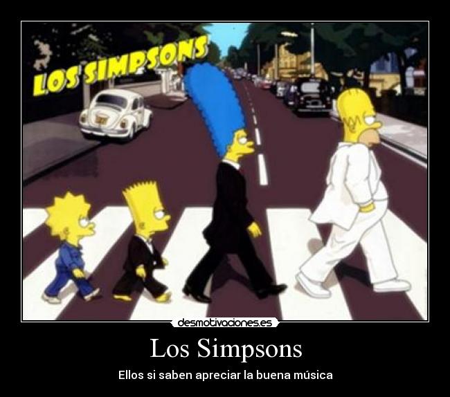 carteles simpsons los simpsons los beatles abbey road desmotivaciones