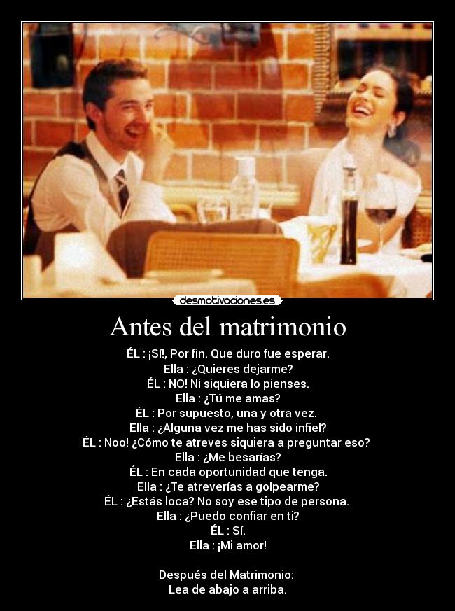 Antes del matrimonio -