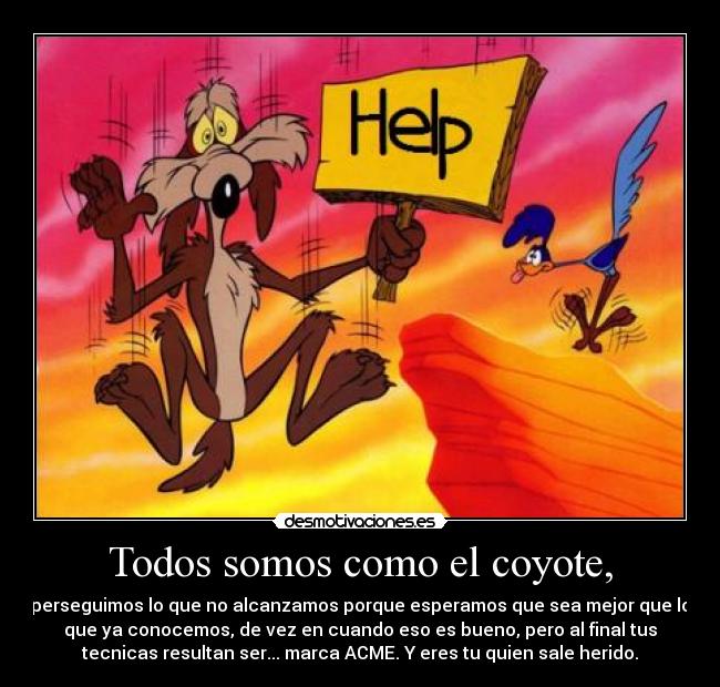 Todos somos como el coyote, -