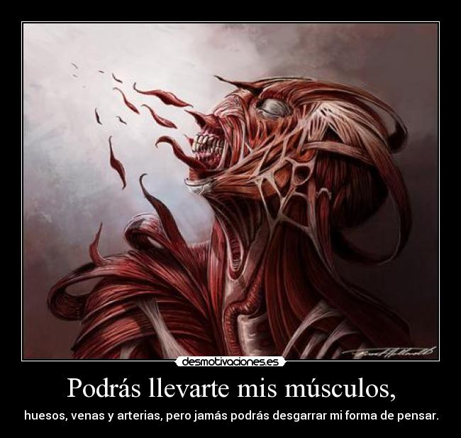 Podrás llevarte mis músculos, -