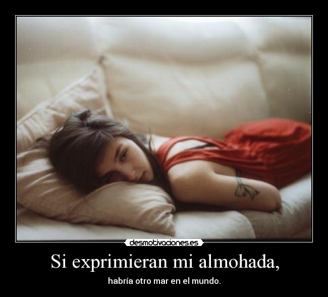Si exprimieran mi almohada, - 