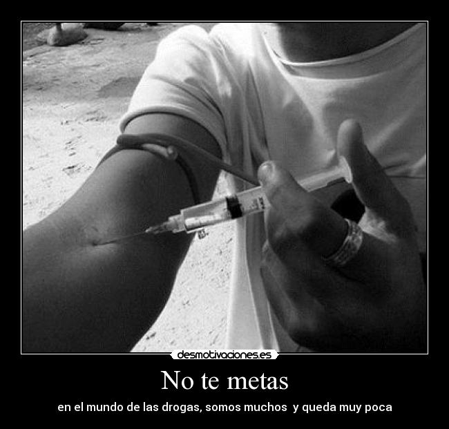 No te metas - en el mundo de las drogas, somos muchos y queda muy poca