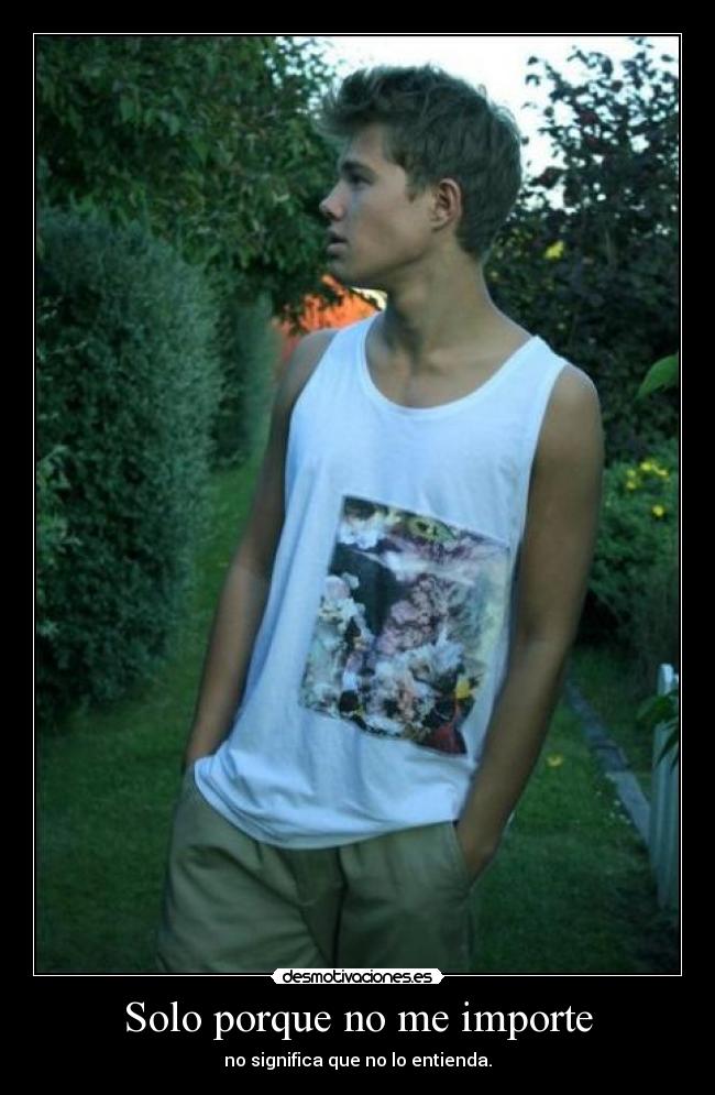 Solo porque no me importe - no significa que no lo entienda.