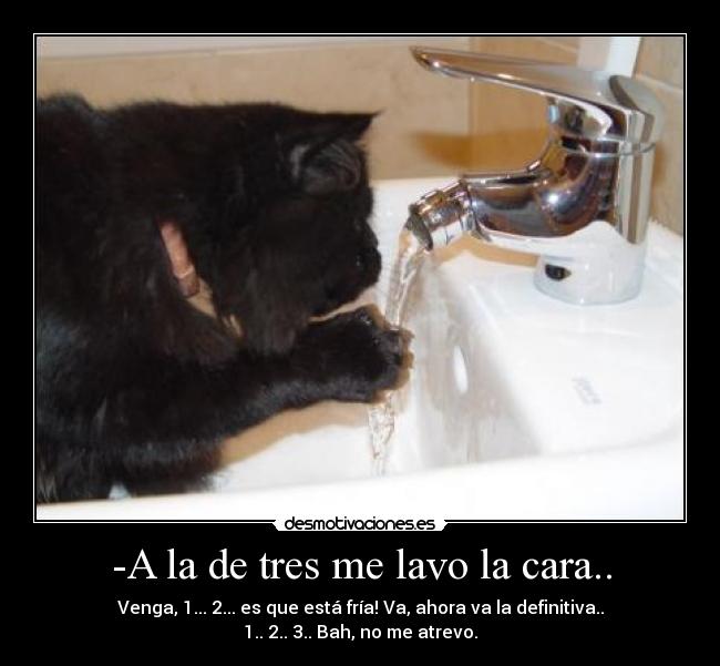 -A la de tres me lavo la cara.. -