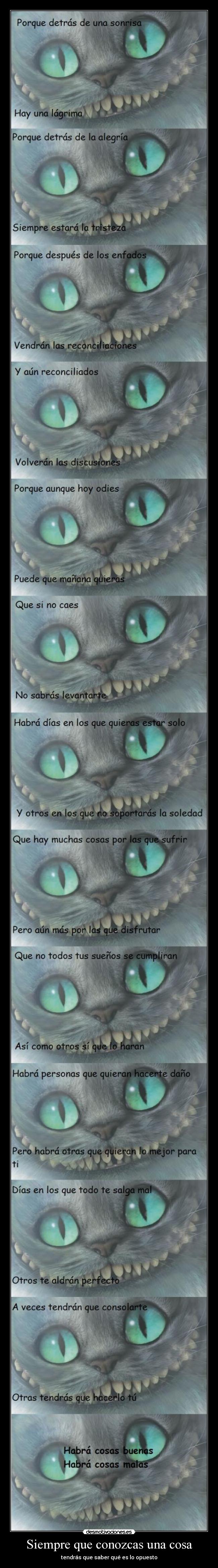 Siempre que conozcas una cosa -