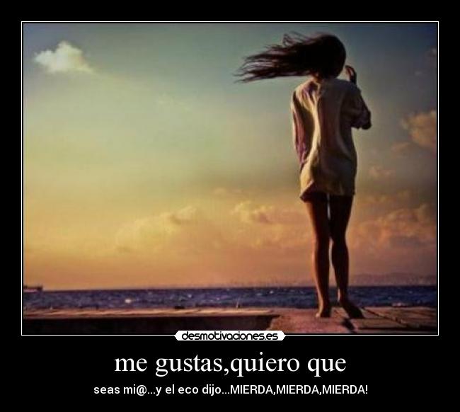 me gustas,quiero que - seas mi@...y el eco dijo...MIERDA,MIERDA,MIERDA!