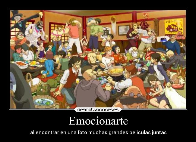 Emocionarte - al encontrar en una foto muchas grandes películas juntas