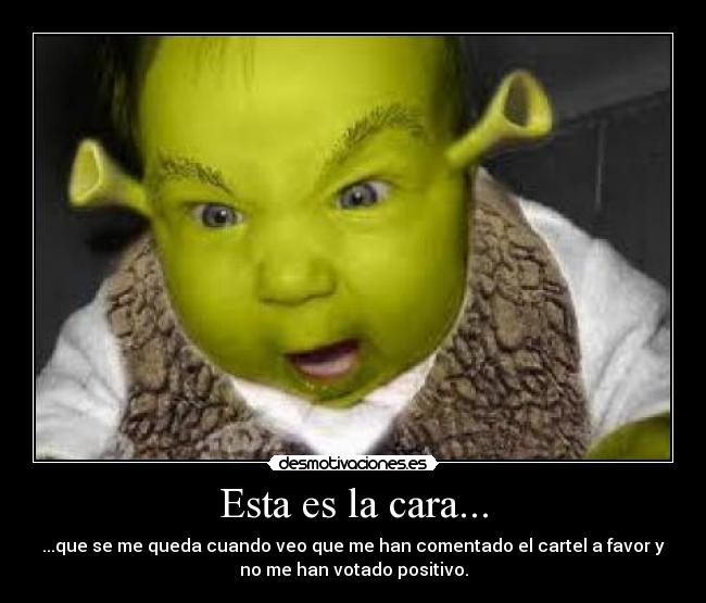 Esta es la cara... - ...que se me queda cuando veo que me han comentado el cartel a favor y
no me han votado positivo.