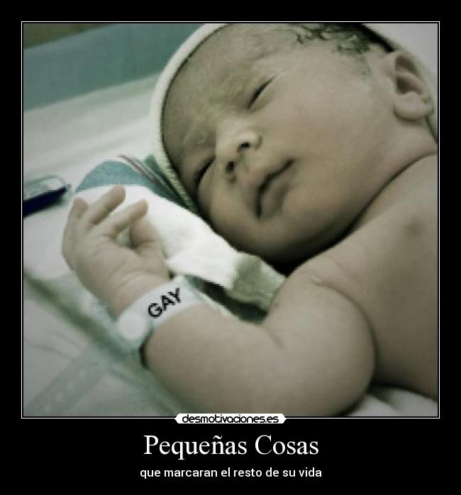carteles pequenas cosas bebe recien nacido homosexualidad desmotivaciones