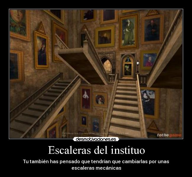 Escaleras del instituo - Tu también has pensado que tendrían que cambiarlas por unas escaleras mecánicas