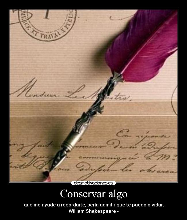 Conservar algo -