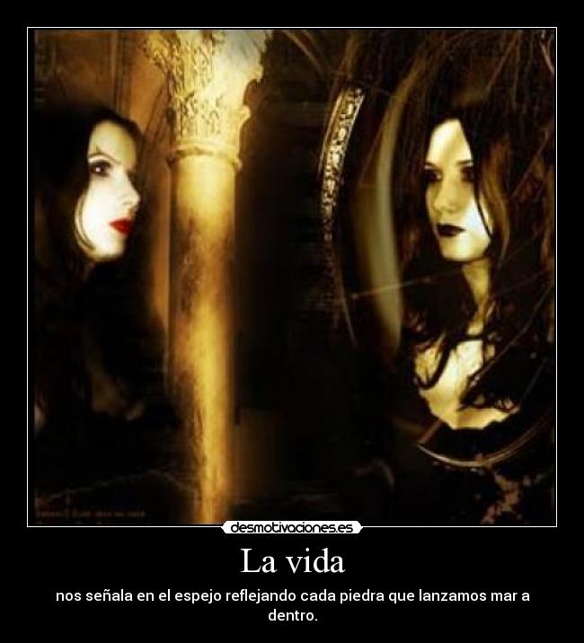 La vida - nos señala en el espejo reflejando cada piedra que lanzamos mar a dentro.
