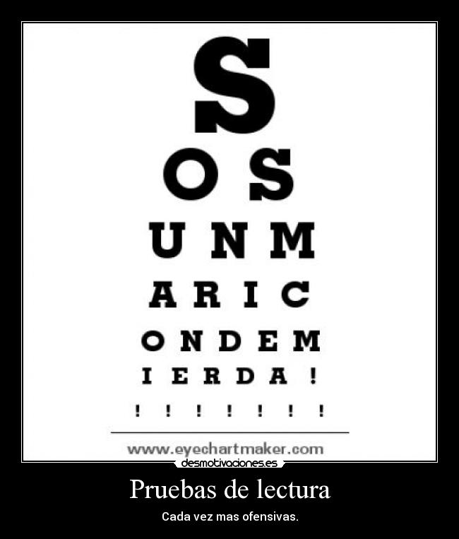 Pruebas de lectura - Cada vez mas ofensivas.