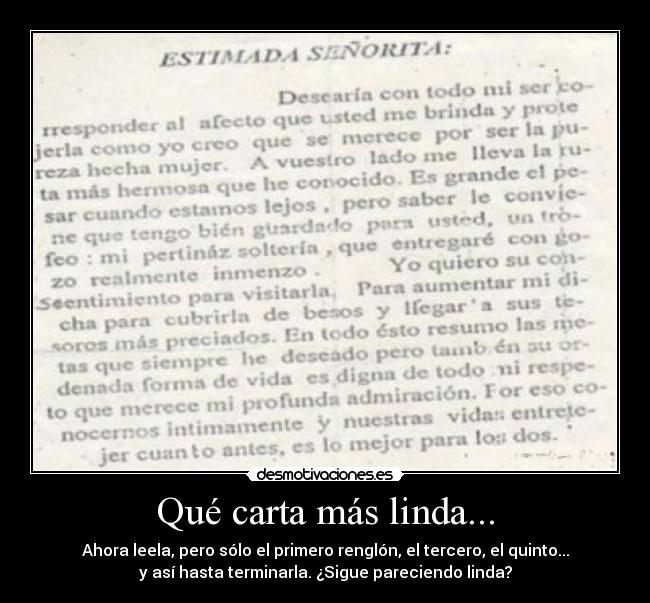 Qué carta más linda... - 