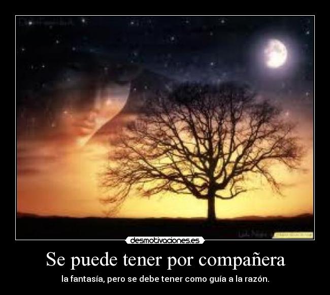 Se puede tener por compañera - la fantasía, pero se debe tener como guía a la razón.