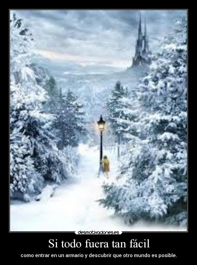 Si todo fuera tan fácil - como entrar en un armario y descubrir que otro mundo es posible.