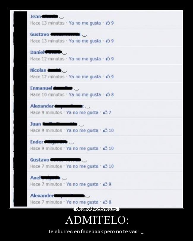 carteles facebook admitelo aburrimiento desmotivaciones
