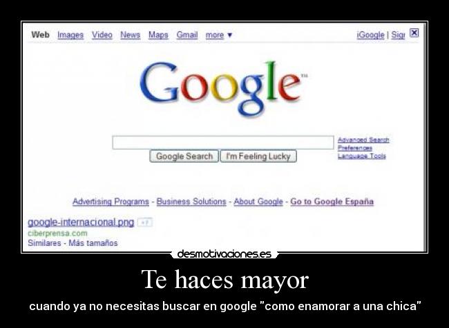 Te haces mayor -