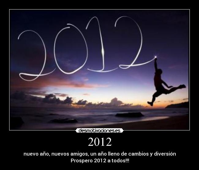 2012 - nuevo año, nuevos amigos, un año lleno de cambios y diversión
Prospero 2012 a todos!!!