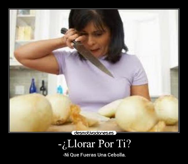 -¿Llorar Por Ti? - -Ni Que Fueras Una Cebolla.