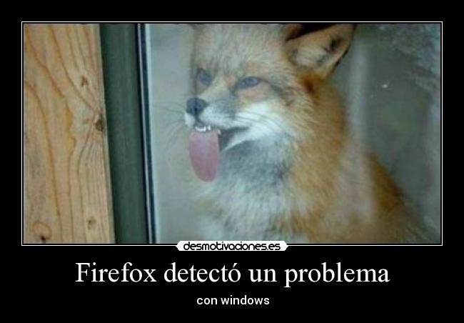 Firefox detectó un problema - con windows
