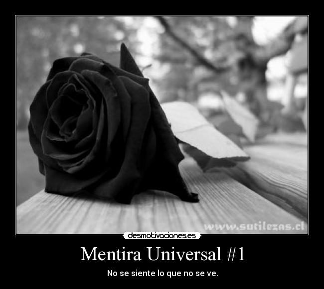 Mentira Universal #1 - No se siente lo que no se ve.