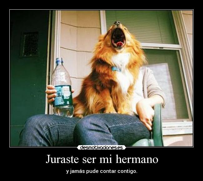 Juraste ser mi hermano - y jamás pude contar contigo.