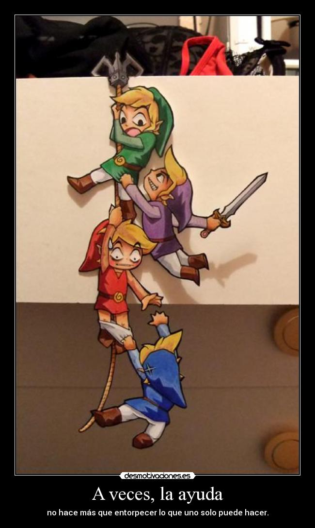 carteles ayuda thelegendofzelda four swords link desmotivaciones