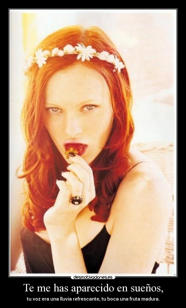 Te me has aparecido en sueños, -