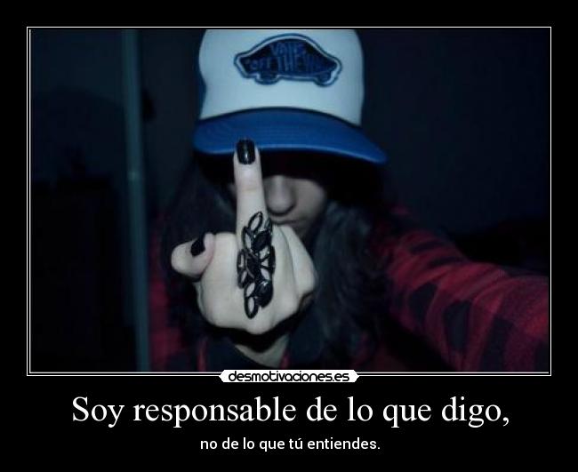 Soy responsable de lo que digo, - no de lo que tú entiendes.