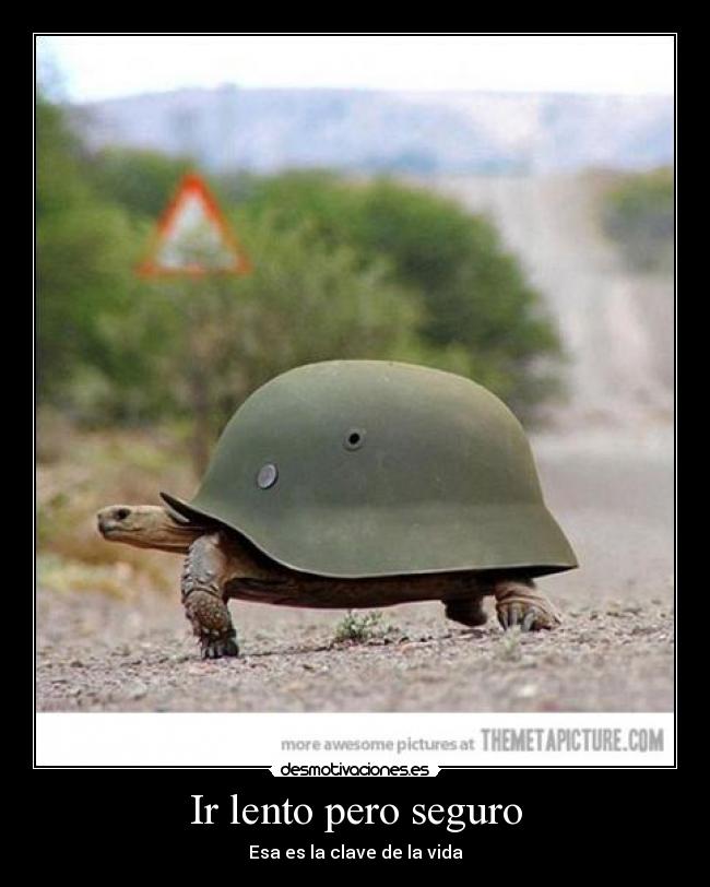 Ir lento pero seguro - Esa es la clave de la vida