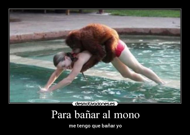 Para bañar al mono - me tengo que bañar yo