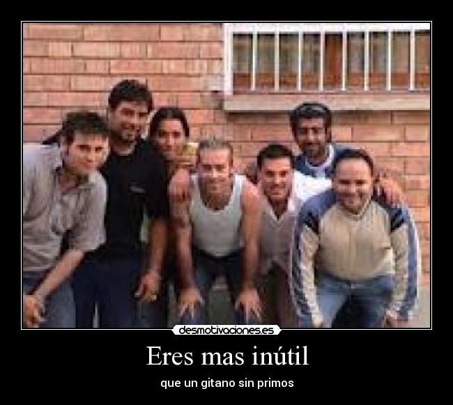 carteles inutil gitano primos desmotivaciones