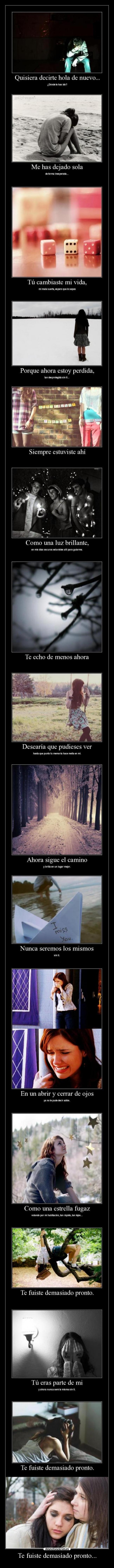 carteles fuiste demasiado pronto hay tantas cosas que dije las que ahora arrepiento desmotivaciones